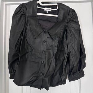 Suri Puff Sleeve Collared Blouse